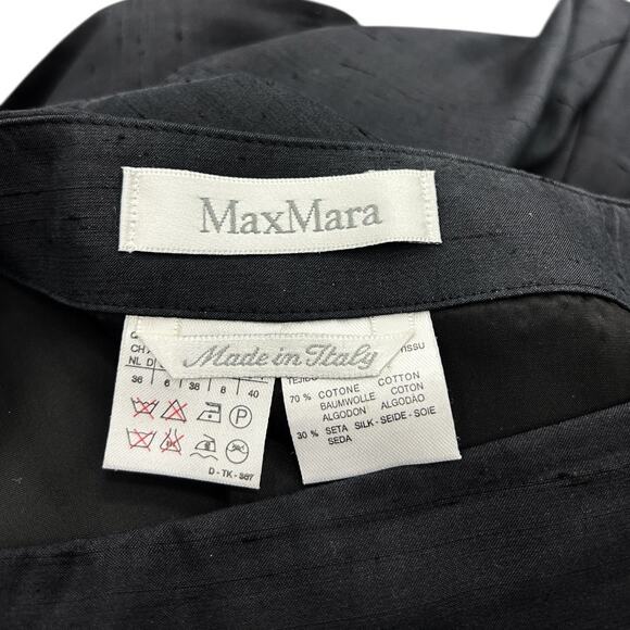 MaxMara Charcoal Gray Blazer Skirt Suit Women's IT 40/US 6 Cotton Silk Career - Picture 3 of 7